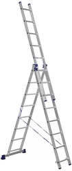 Лестница-стремянка трехсекционная Alumet H3 5308, алюминиевая, 3 x 8 ступеней, 3,15 - 5,91 м