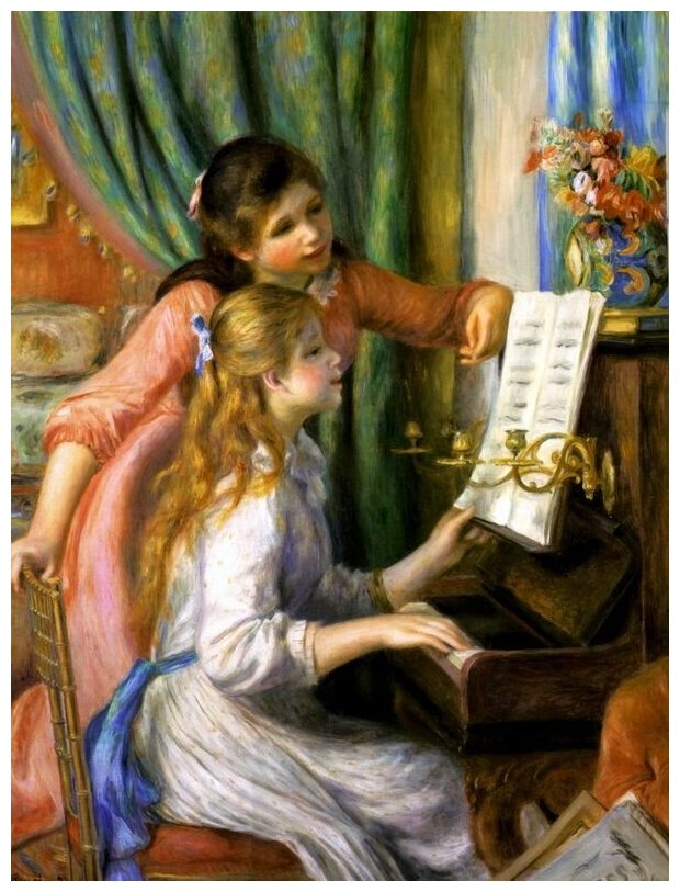 Постер на холсте Девушки за пианино (Girls at the piano) 30см. x 40см.