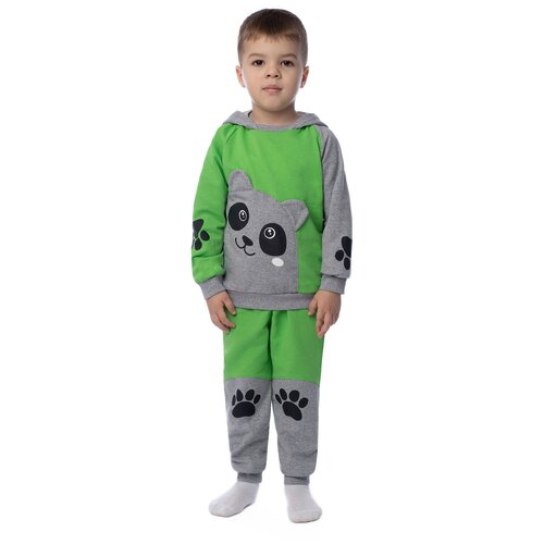 фото 746 костюм детский р. 52(86) салат_меланж_панда(джемпер+брюки) утенок