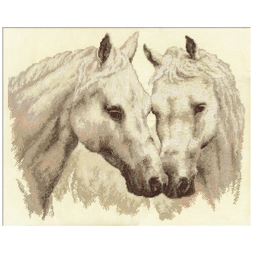 фото Набор для вышивания panna ж-1066 пара белых лошадей