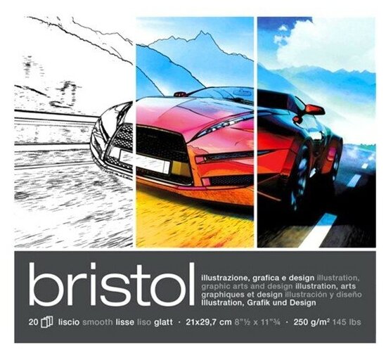 Альбом для рисования и живописи Bristol FABRIANO 250 г/м2, А4, 20 листов