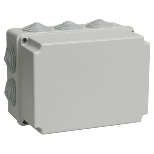 uko10 190 140 120 k41 55 коробка распаячная iek км41246 190х140х120 мм ip55 ral 7035 10 гермовводов Коробка распаячная ОП 190х140х120 IP55 KM41246 | код UKO10-190-140-120-K41-55 | IEK (10шт. в упак.)