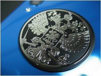 Металлическая пластина 40 мм с гербом России на клеевой основе для магнитного держателя телефона