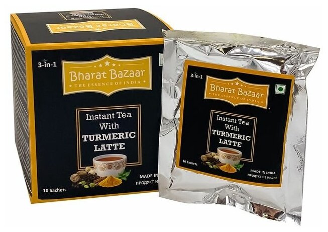 Чай с Куркумой "Премикс" 3в1 (turmeric tea latte premix) Bharat Bazaar | Бхарат Базар 140г