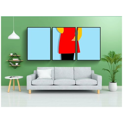 фото Набор модулных постеров для интерьера "африканец, американец, красивая" 60x90 см. в тубусе, без рамки lotsprints