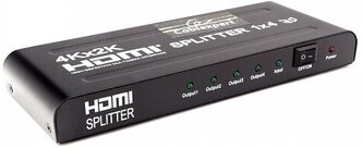 HDMI разветвитель Cablexpert DSP-4PH4-02, HD19F/4x19F, 1 компьютер - 4 монитора, Full-HD, 3D, 1.4v, каскадируемый