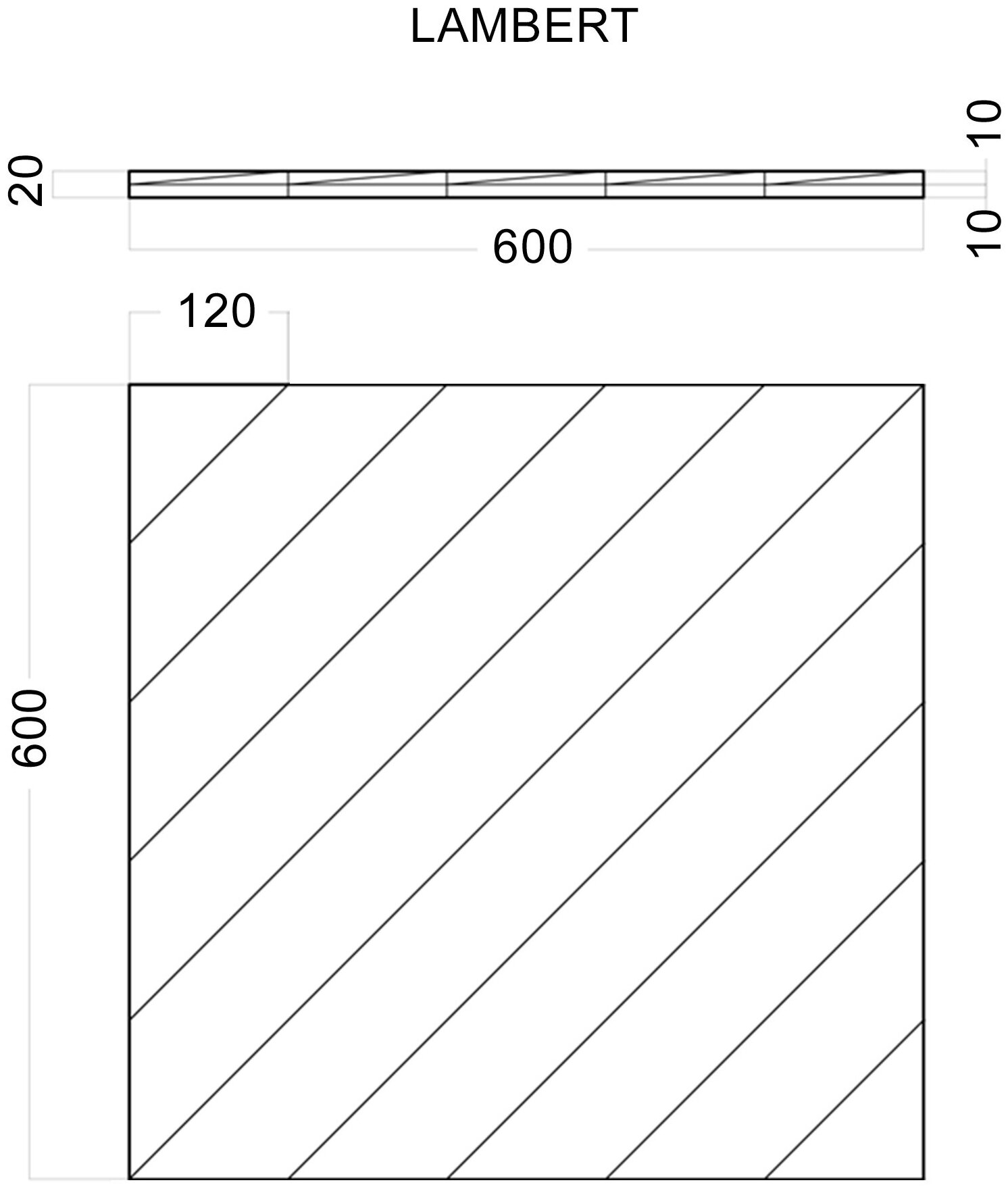 3D панели Lumbert (Ламберт) 600х600х20мм, 6 шт, 2.16 м2