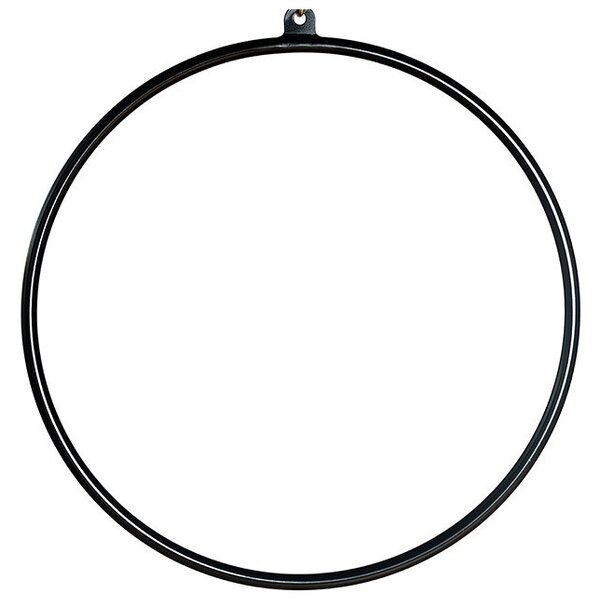 Металлическое кольцо для воздушной гимнастики с подвесом, черное, диаметр 100 см.