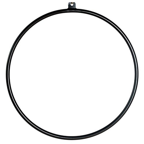 Металлическое кольцо для воздушной гимнастики, с подвесом, цвет черный, диаметр 95 см.