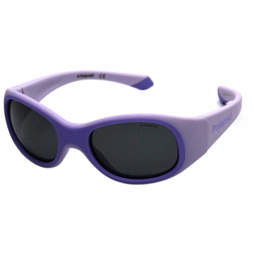 фото Солнцезащитные очки polaroid, прямоугольные, оправа: пластик, фиолетовый