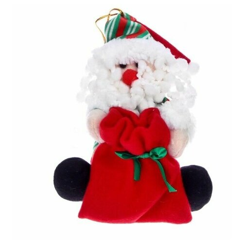 Мягкая игрушка Новый год, на подвесе, с мешочком декоративная фигура дед мороз дм 2105 белый