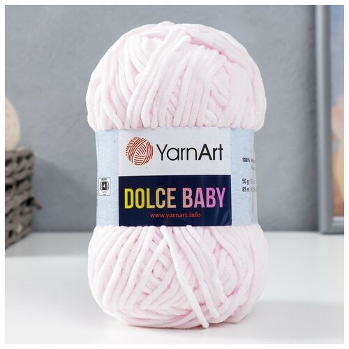 Пряжа Dolce Baby 100% микрополиэстер 85м/50 гр (781 св. розовый) В наборе1шт.