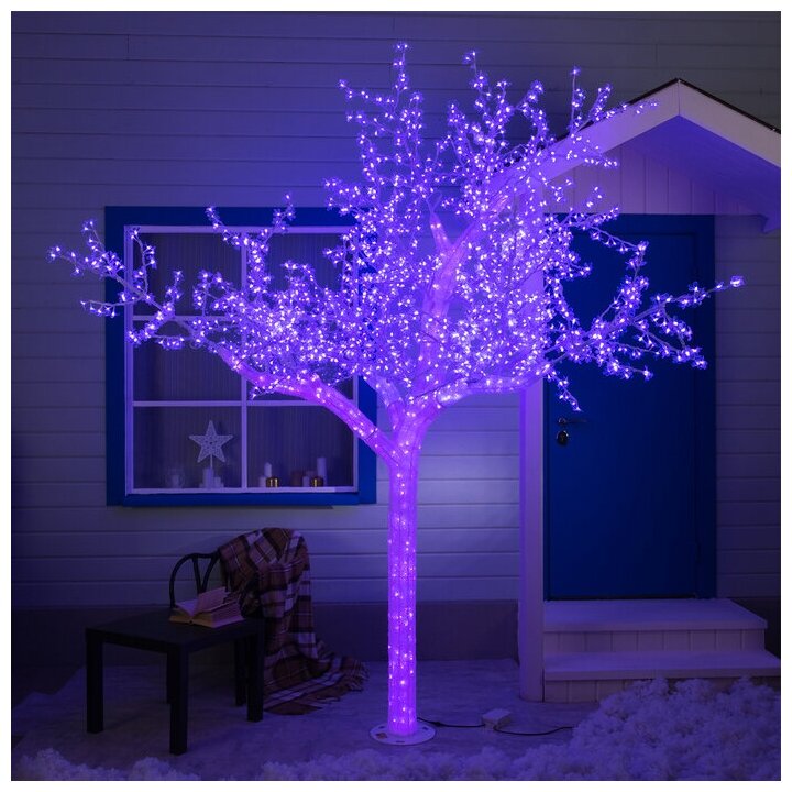 Светодиодное дерево Акриловое 3 м, 2304 Led, постоянное свечение, 220 В, свечение мульти (rgb) 371 .