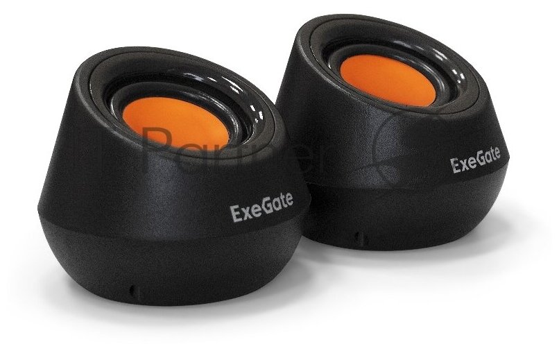 Exegate EX287060RUS Акустическая система 2.0 ExeGate Disco 130 (питание USB, 2х3Вт (6 Вт RMS), 100-20000Гц, черный/оранжевый)