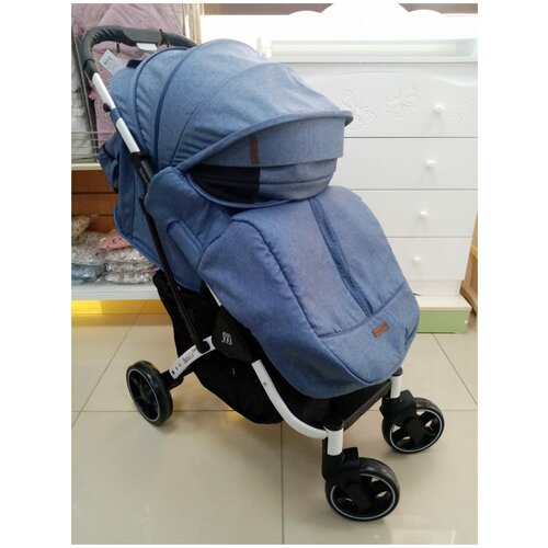 Коляска прогулочная Babalo Future 2022, синий/белая рама