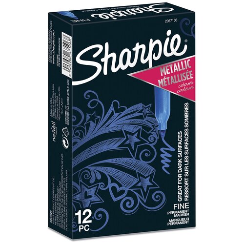 Маркер перманентный Paper Mate Metallic Fine 2067106/12 Sharpie (12шт.)