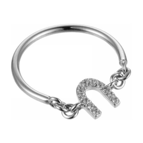 Кольцо JV, серебро, 925 проба, фианит, размер 18 кольца джей ви серебряное кольцо с кубическим цирконием халцедоном