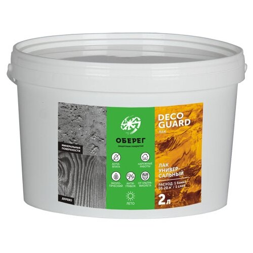 ОБЕРЕГ DecoGuard бесцветный, матовая, 2 кг, 2 л