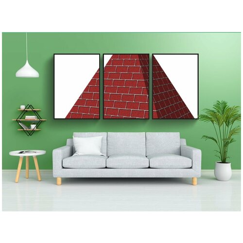 фото Набор модулных постеров для интерьера "пирамида, форма, 3d" 60x90 см. в тубусе, без рамки lotsprints