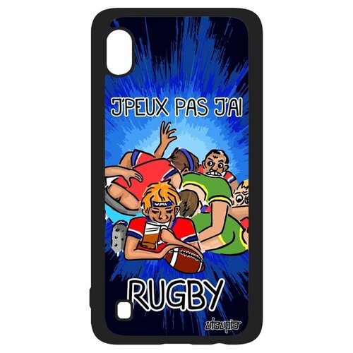 фото Защитный чехол на смартфон // samsung galaxy a10 // "не могу - у меня регби!" юмор картинка, utaupia, синий