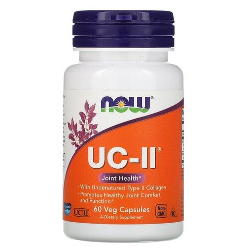 NOW Foods UC-II Joint Health, 60 veg capsules, добавка для здоровья суставов неденатурированный коллаген типа II, 60 вег капсул