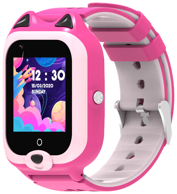 Детские смарт часы-телефон KT22 4G с видеокамерой и виброзвонком, розовые