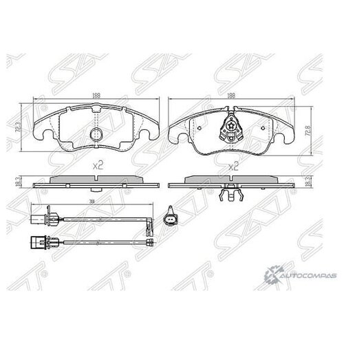 Колодки передние SAT ST1761090
