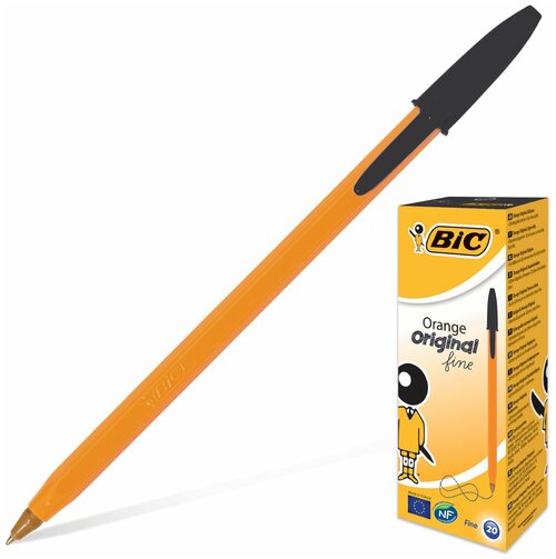 Ручка шариковая BIC «Orange», черная, корпус оранжевый, узел 0,8 мм, линия письма 0,3 мм, 8099231