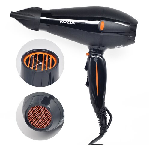 Профессиональный фен Rozia Pro Фен для волос уход подача холодного воздуха для сушки RoziaPro набор2 насадки 147100₽