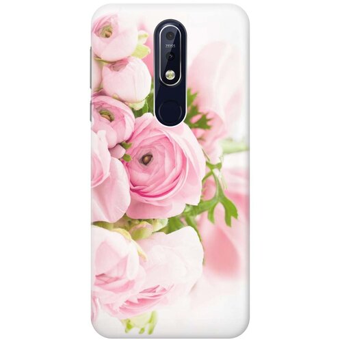 фото Gosso ультратонкий силиконовый чехол-накладка для nokia 7.1 (2018) с принтом "розовые розы"