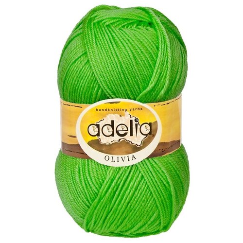 Пряжа ADELIA OLIVIA №10 зеленая 40% шерсть, 60% акрил, 5 шт х 100 гр, 250 м +/- 10 м