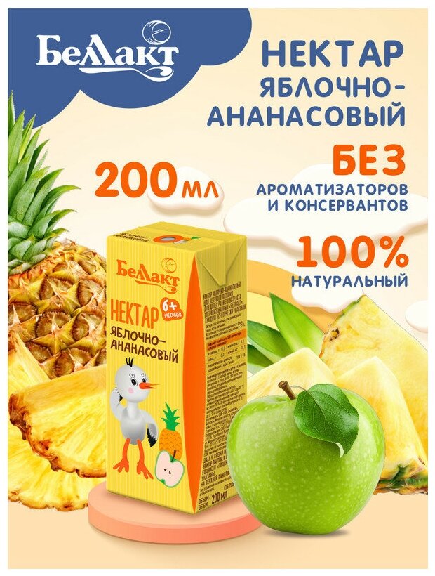 Беллакт Нектар Яблочно-ананасовый 200 мл х 9 штук - фотография № 2