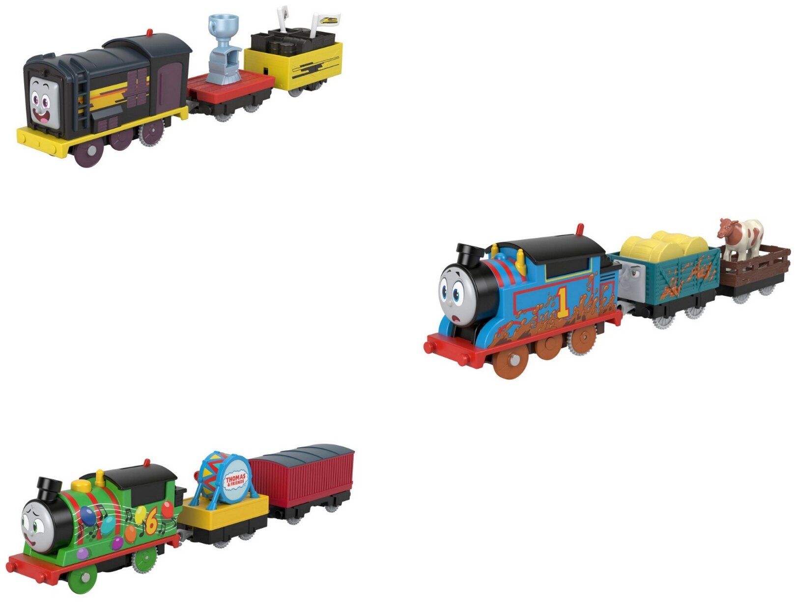 Thomas & Friends Моторизированный Паровозик с вагонами "Лучшие моменты мультфильма: Веселый Дизель" / HFX97-HDY74