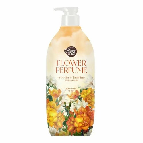 Shower Mate Гель для душа парфюмированный / Yellow Flower Perfumed Body Wash Freesia & Jasmine, 900 парфюмированный гель для душа жасмин kerasys shower mate flower perfume body wash jasmine 900 мл