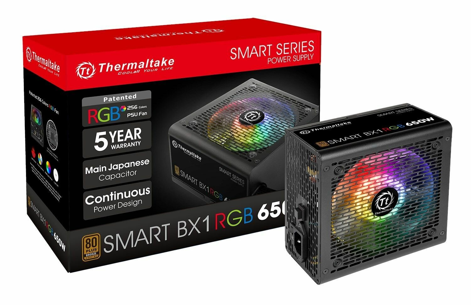 Блок питания THERMALTAKE Smart BX1 RGB 650W, черный PS-SPR-0650NHSABE-1