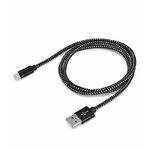 Кабель, Buro, кабель для зарядки, Lightning (m) - USB (m), 1м, 2.4A, черного цвета - изображение