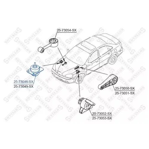 Подушка ДВС правая DAEWOO LACETTI 1.4 / 1.6 DOHC MPI 04] STELLOX 2573048SX