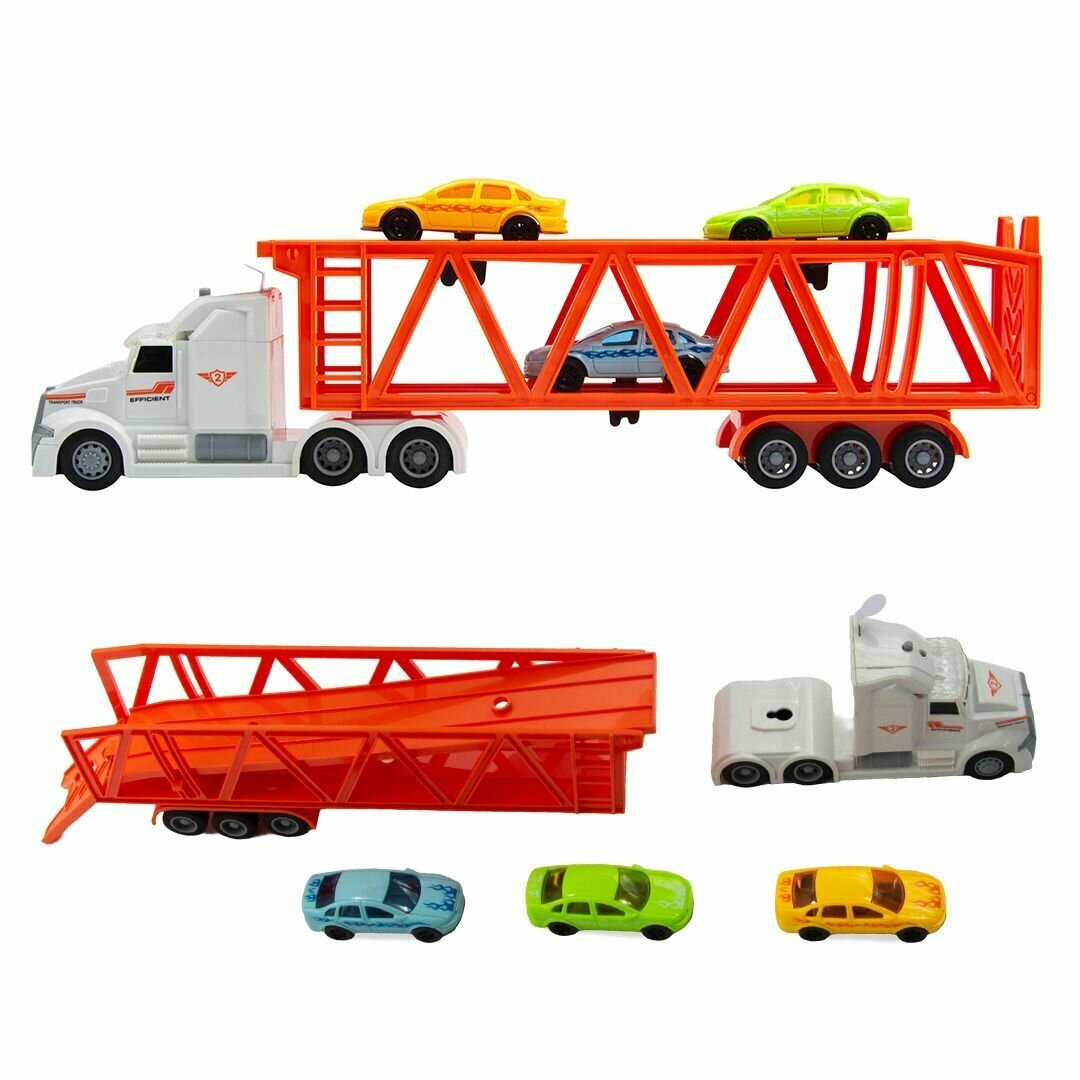 Игрушечная машинка "Автотранспортер", модель грузовика в масштабе 1:16, игрушка для детей со светом и звуком