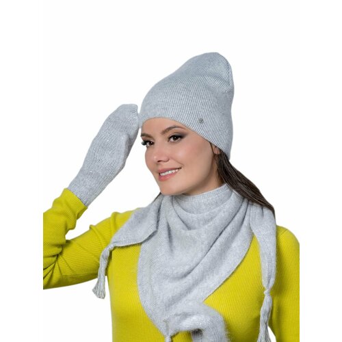 фото Шапка бини landre, размер 56-59 см, серый