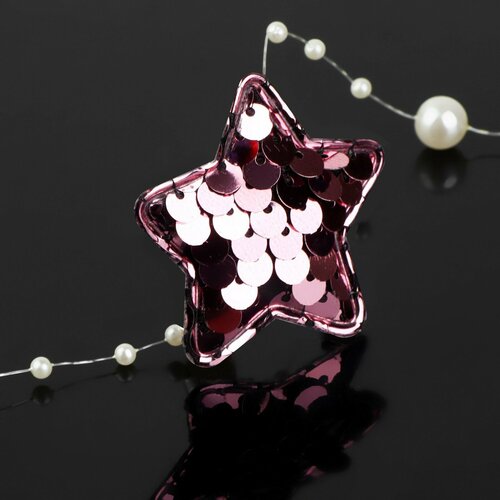 Аппликация с пайетками Звезда 37 37см 10 шт цвет розовый 205₽