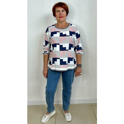 Блуза Gert, размер 44, розовый, синий