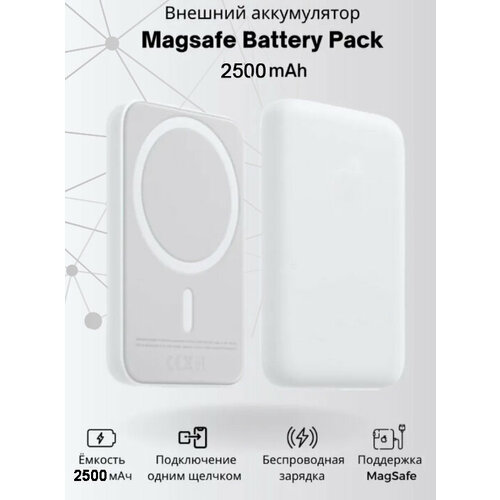 Внешний аккумулятор MagSafe Battery Pack 2500mAh магнитный беспроводной внешний аккумулятор magsafe battery pack повербанк magsafe black magstore