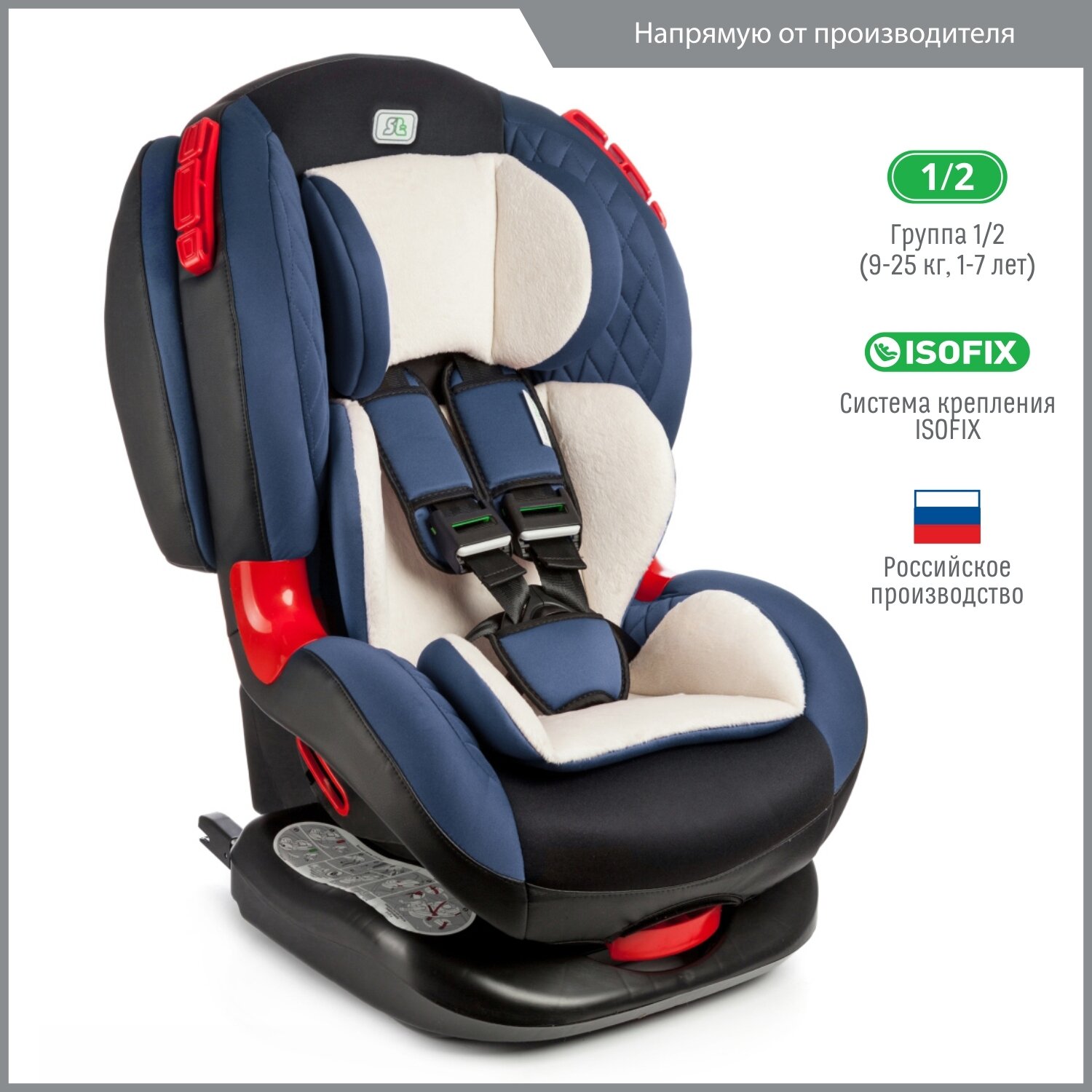 Автокресло детское Smart Travel Premier IsoFix от 9 до 25 кг, синее