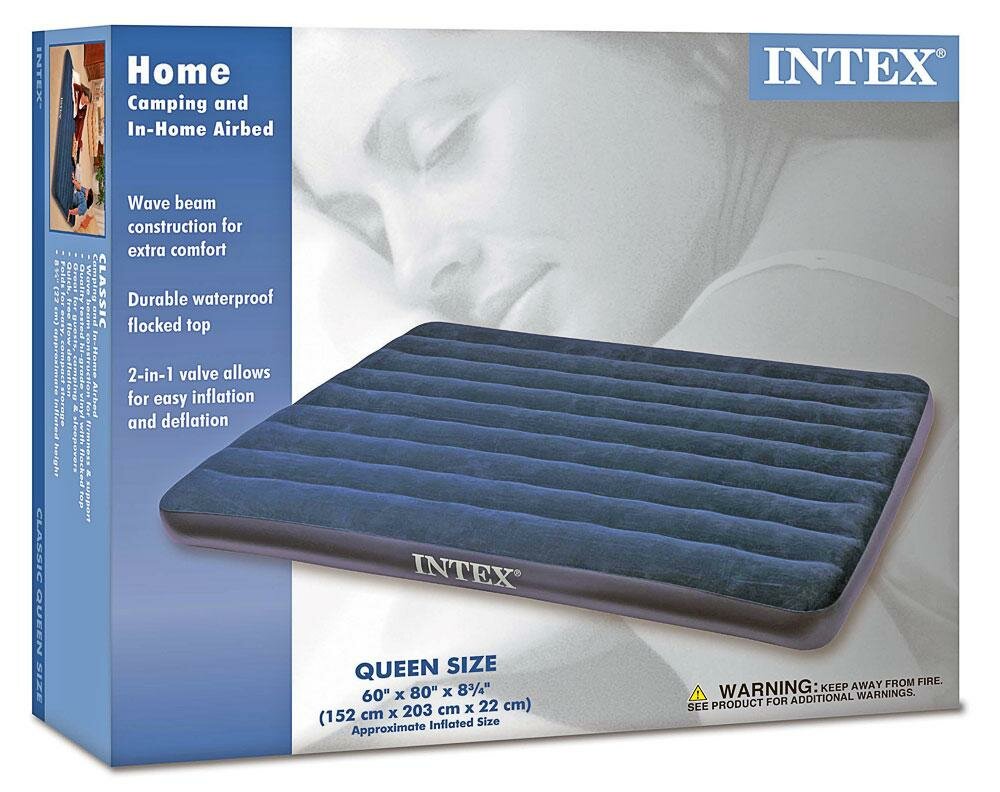 Надувной матрас Intex Classic Downy Bed (68759) синий - фотография № 16