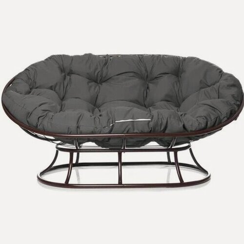 Изображение товара Диван садовый M-group Мамасан без ротанга коричневый+серая подушка