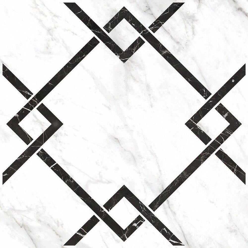 фото Керамогранит Монте 7Д белый с серым 60х60 см (упак. 1.44 м. кв.)