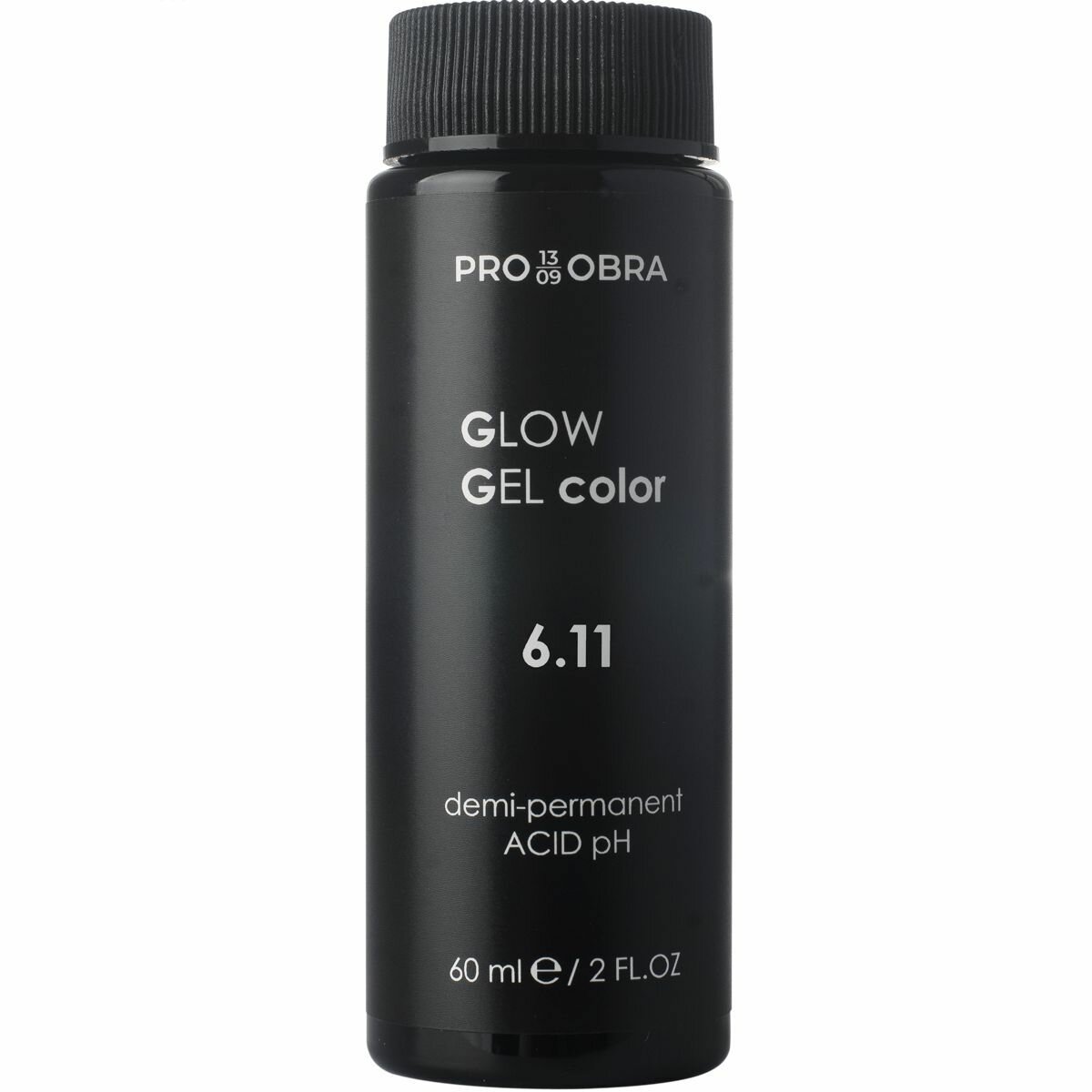 OBRA PRO13/09 Полуперманентный гелевый краситель GLOW GEL 6.11 Интенсивный пепельный темно-русый, 60 мл
