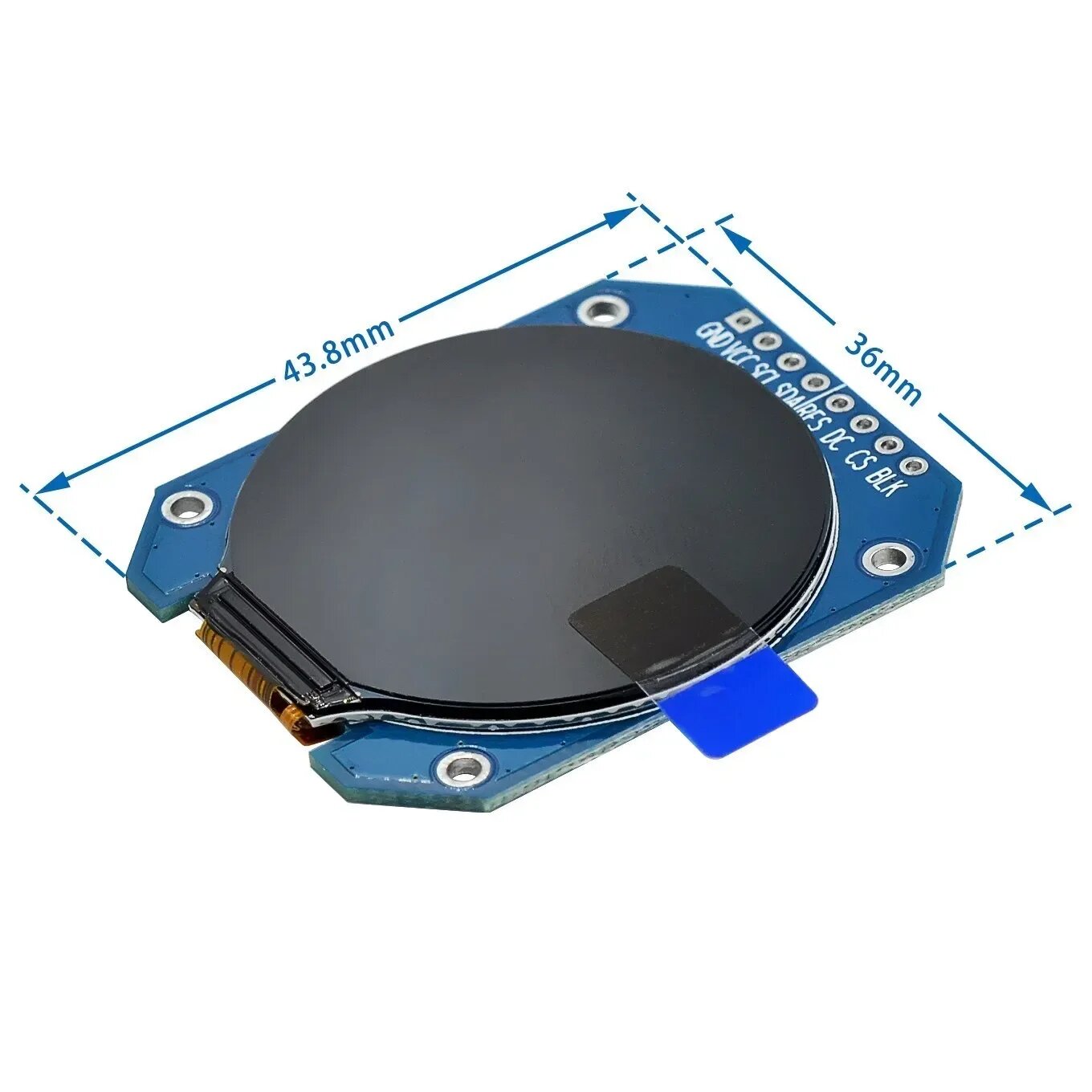 Круглый ЖК-дисплей 1,28 дюйма RGB 240x240 GC9A01 для Arduino, Square plate