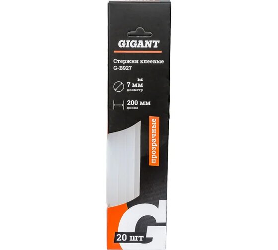 Стержни клеевые (20 шт; 7x200 мм; прозрачные) Gigant G-B927