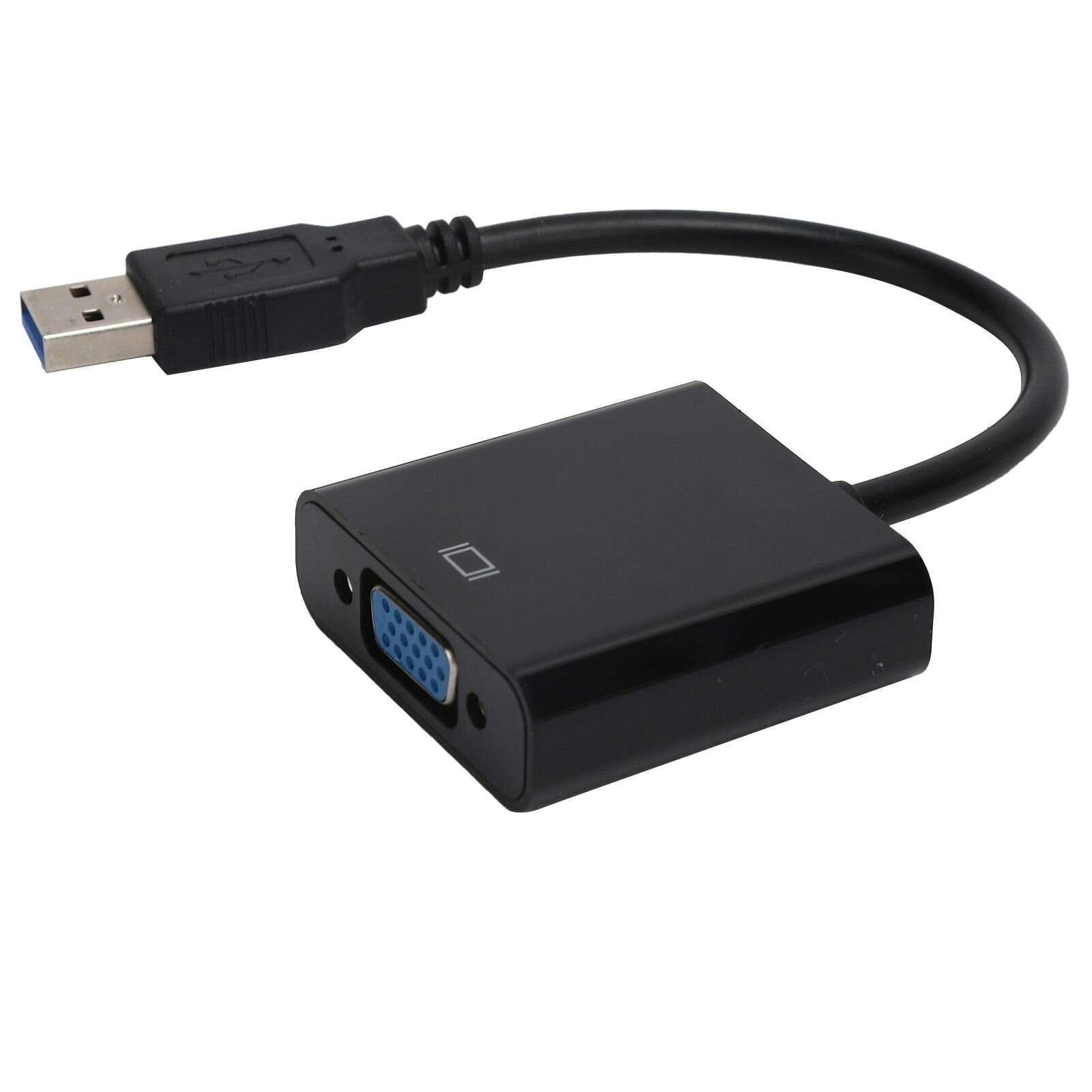 15-контактный гнездовой преобразователь USB 3.0 в VGA, внешний видеоадаптер 5 Гбит/с 1080P для HD-дисплея, черный